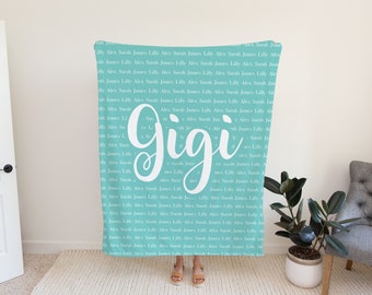 Personalized Grandmother Blanket- Mother's Day Gift for Gigi - Personalized Gift for Mom - Grandma Gift Blanket - Family Blanket with Names