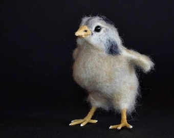 Realistic Chicken decor, Felted Wool Bird, Life size figurine, Soft sculpture/art toy