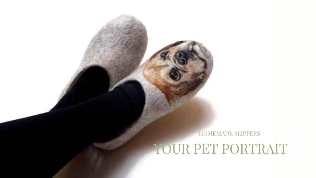 Cat Lover Personalized Pet Slippers, Custom Photo Name Funny Dog