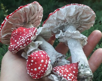 Mushroom Ornaments, Fungus Specimen Toadstool Decoration, Christmas Tree Faeries Bauble