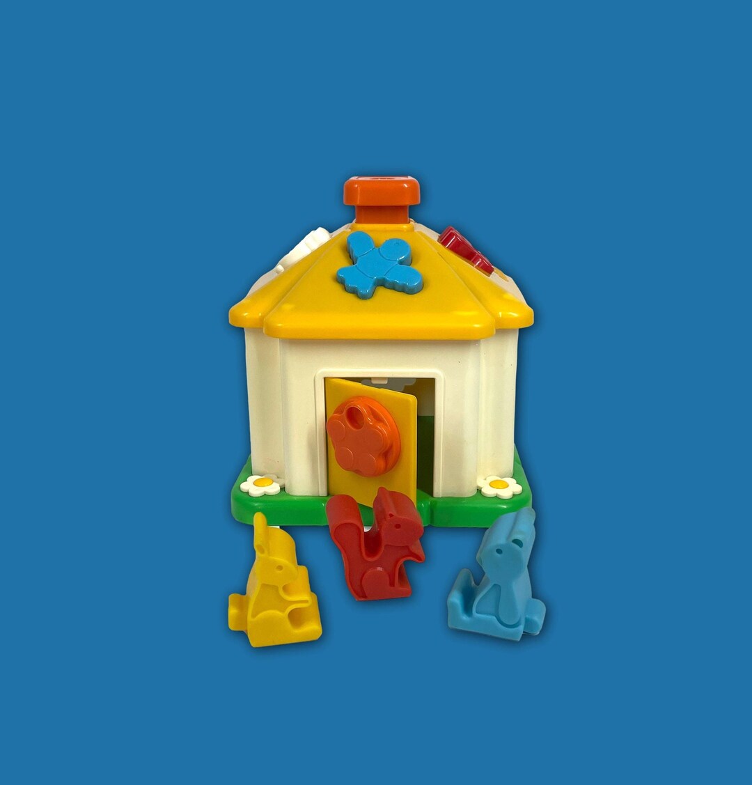 CHICCO Shape Sorter House With Pushbutton on Top 80's Etsy