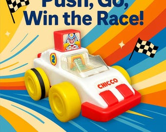 80年代ヴィンテージのChicco Push 'n Goレースカーおもちゃ - Etsy 日本