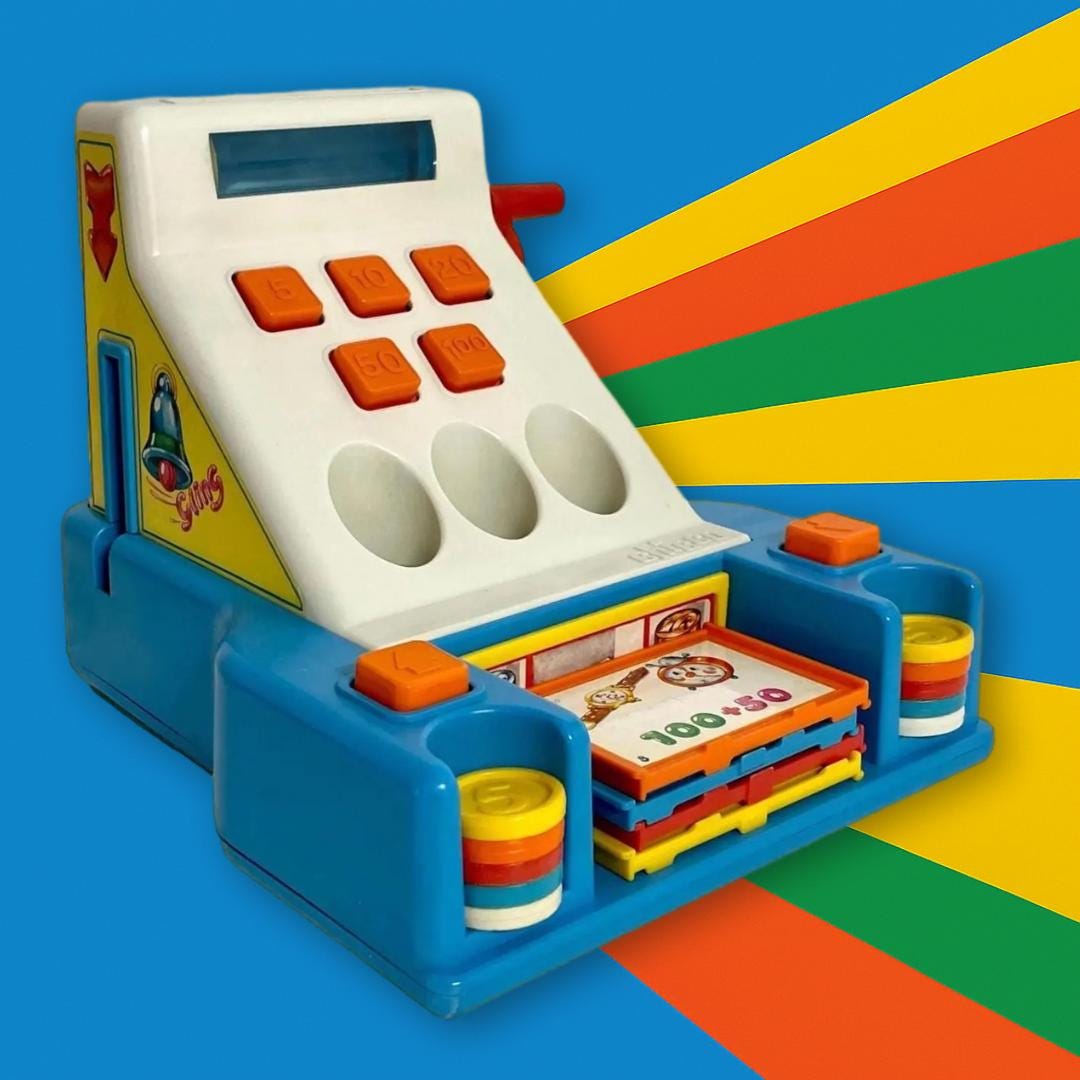 アンティーク雑貨 USA VINTAGE TOY REGISTER work! Vintage Chicco Cash Register: 1980s Retro Pretend Play Toy - Etsy