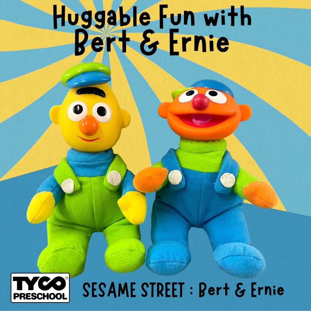 Vintage 1992 TYCO Sesame Street Plush Dolls Bert & Ernie - Etsy UK