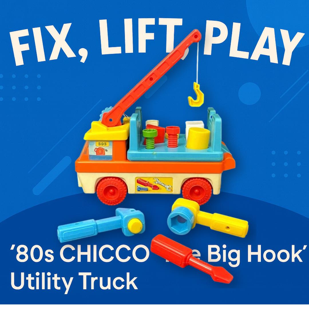 Vintage CHICCO Toy Truck: 1980s Italian Educational Activity Toy
