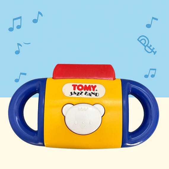 1990s TOMY Baby Jazz Band Harmonica – Musical Toy With Handles for