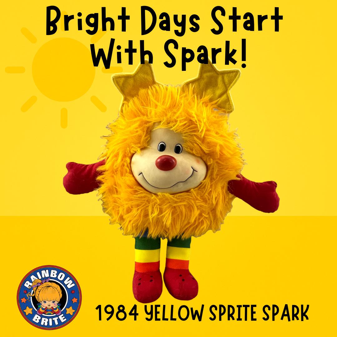 Vintage 1983 Rainbow Brite Spark Plush – Yellow Sprite Collectible