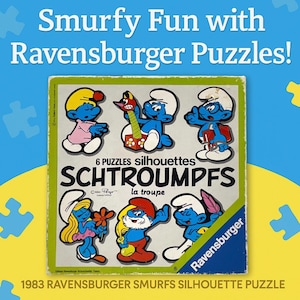 1983 PUZZLES SILHOUETTES SCHTROUMPFS Ravensburger / Puzzle Schtroumpfs Vintage / Puzzle Vintage / Age 3+