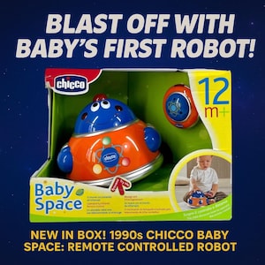 New in Box, 90's Chicco Baby Space Remote Control Toy, Alien & UFO, 12M+