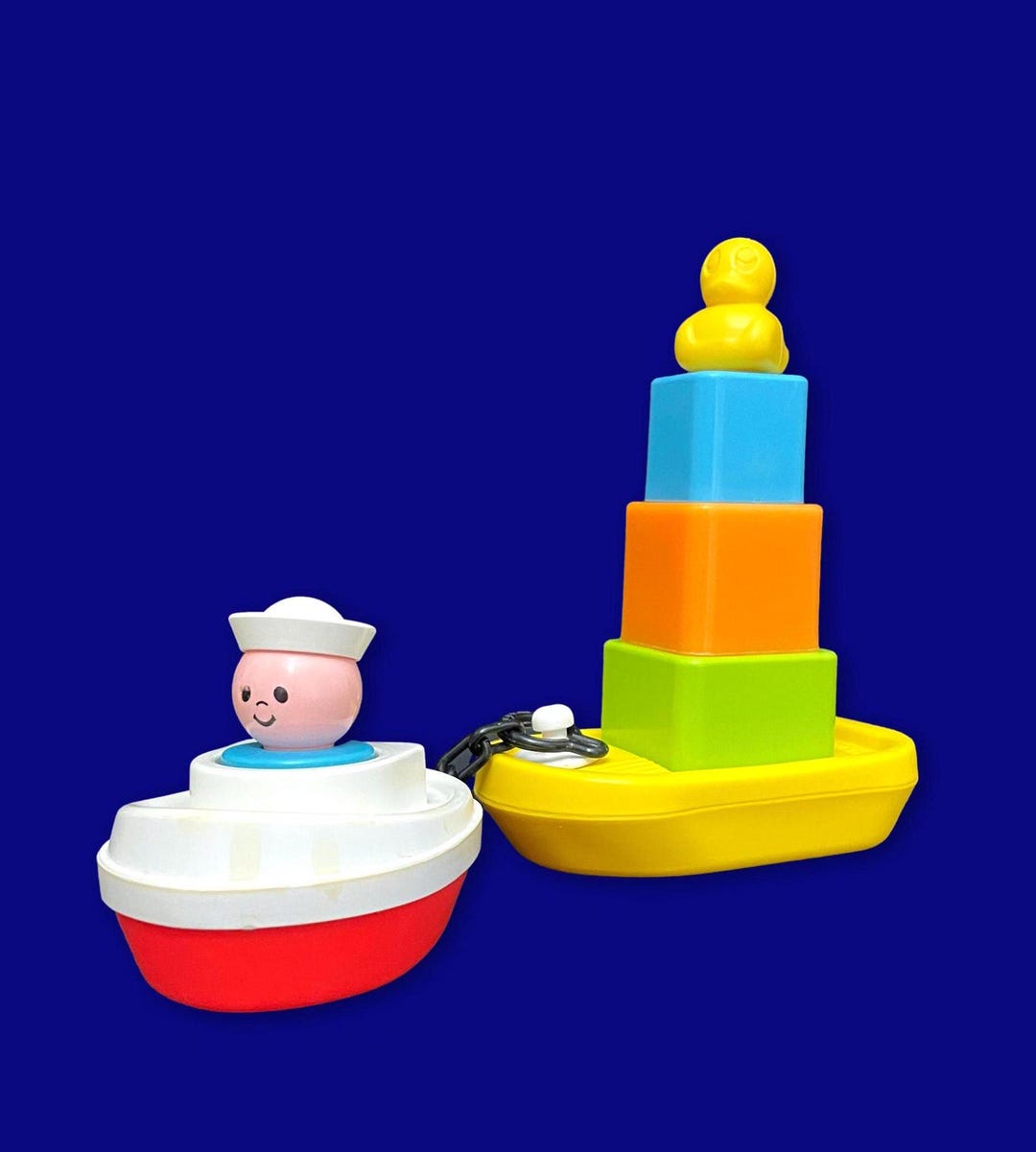 1978-90 Fisher Price Tug Tub and Barge Playset #120 / Fisher Price Boat ...