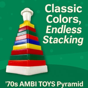 70er AMBI TOYS PYRAMID, Vintage Kleinkind Stapelspielzeug, &lt; 12 M+