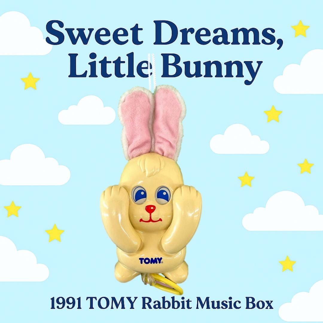 1991 TOMY Rabbit Music Box: Vintage Baby Bed Toy - Etsy