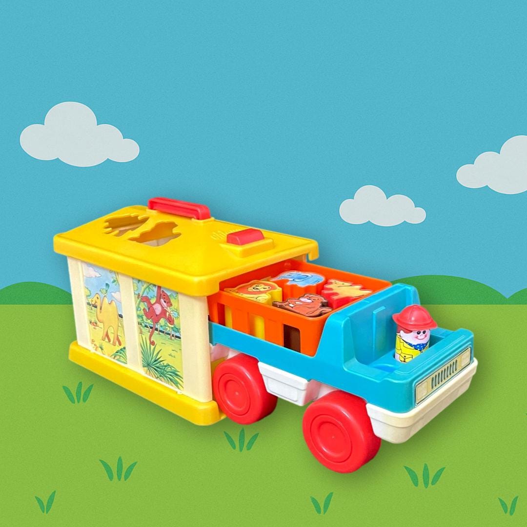 Vintage CHICCO Shape Sorter Garage With Safari Truck - Etsy
