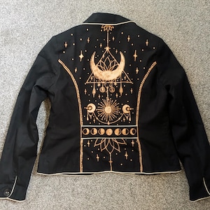 Celestial Moon Jacket. Hippy Alternative Boho Festival Coat.