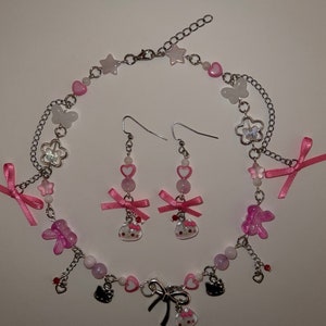 Hello Kitty Inspired Beaded Necklace