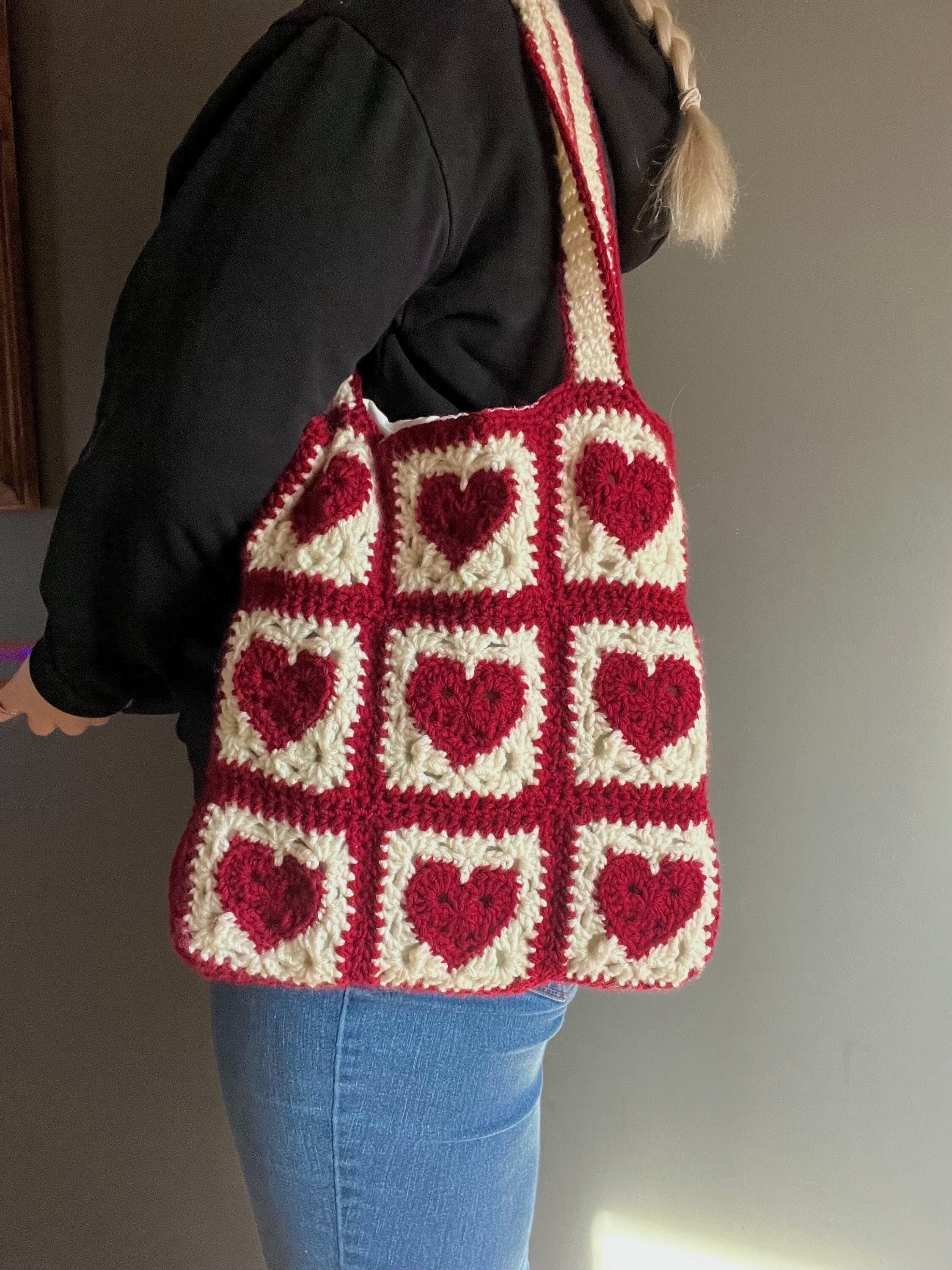 Crochet Heart Totes - Etsy