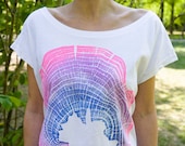 Women Organic cotton T-shirts Handmade Color white Wood Grain Oak