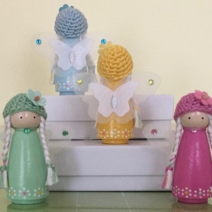 Flower Fairy Peg Doll/Hand Painted Pastel Peg Doll Fairy/Peg Doll Angel/Butterfly Doll/Imaginative Play/Unique Doll/Miniature Doll/Dollhouse
