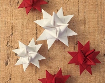 Moravian 3D Paper Stars/Box of 10 Stars/Christmas Star Ornaments/Origami Stars/Handcrafted Froebel Stars/Holiday Decoration & Display