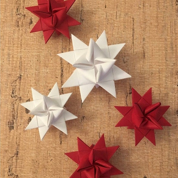 Moravian 3D Paper Stars/Box of 10 Stars/Christmas Star Ornaments/Origami Stars/Handcrafted Froebel Stars/Holiday Decoration & Display