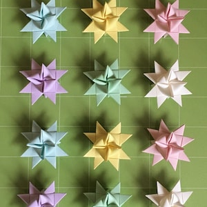 3D Paper Easter Moravian Stars: Pastel Ornament Set
