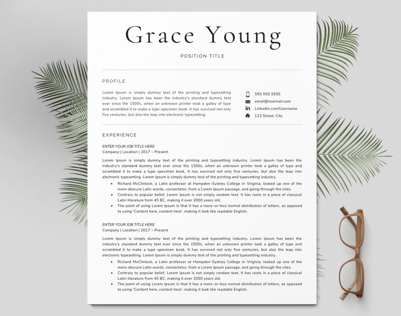 Resume Template Classic Resume CV Template Clean Resume Professional Resume Resume Modern Resume Resume Design Resume Word