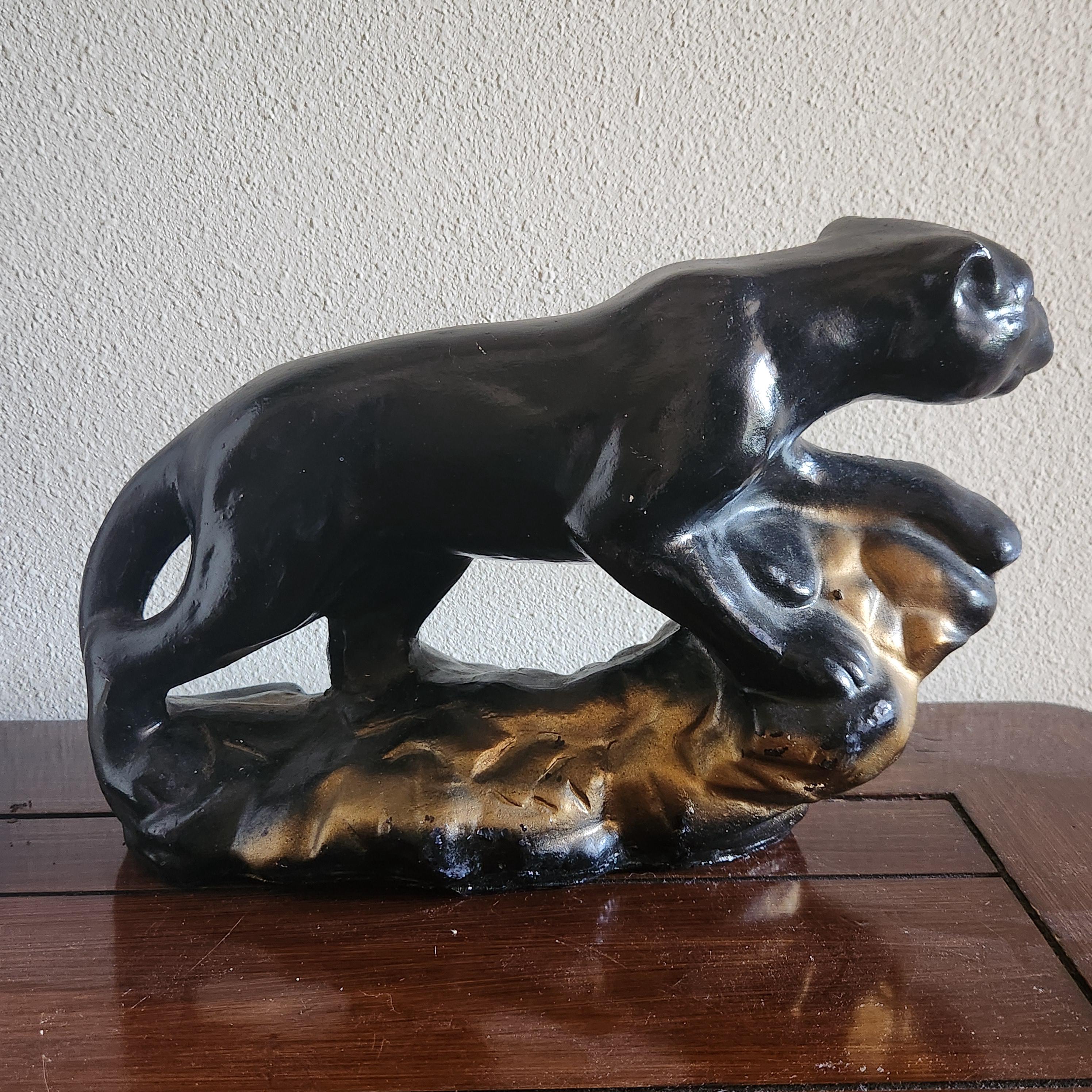 Vintage Ceramic Black Panther - Etsy