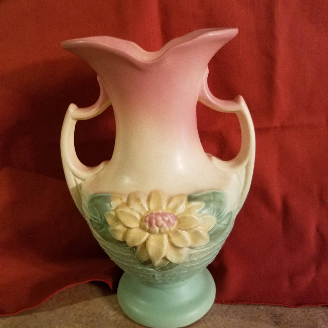 Hull Art two handles Water Lily Vase Etsy