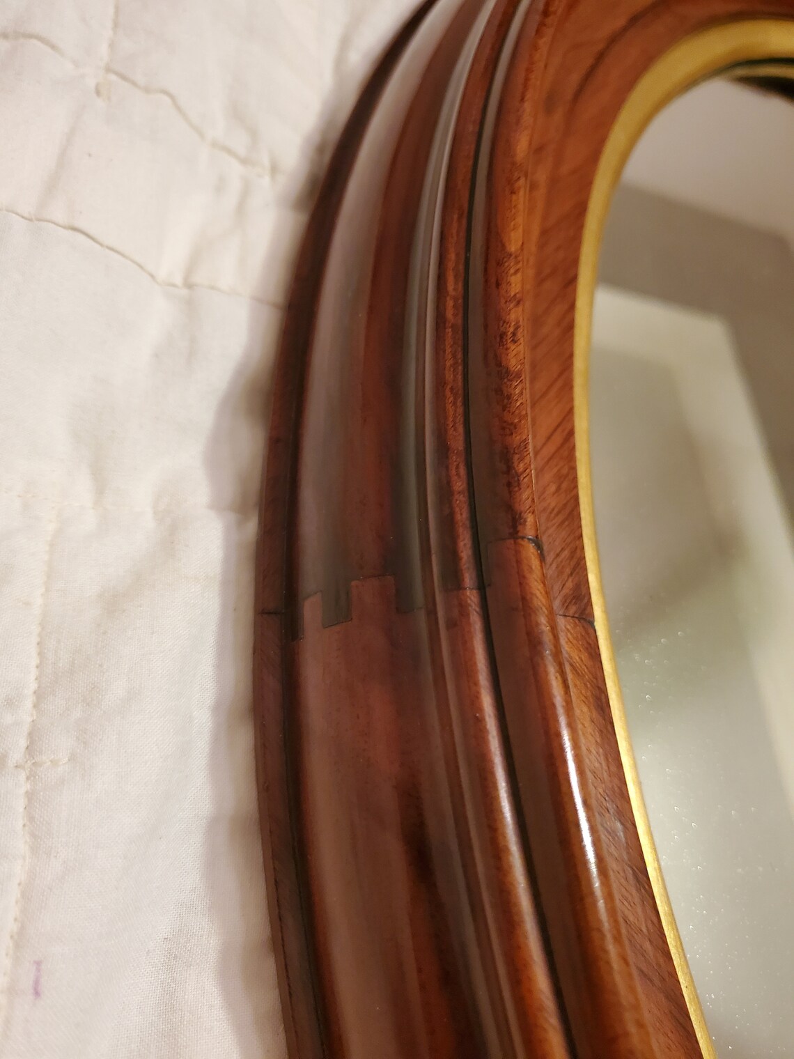 Cherry Wood Gold Trim Mirror Etsy