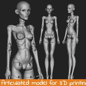 Sandra - 3D-BJD-Modell, Bjd-Puppe für 3D-Druck, Popovy 3D-Modell, Bjd zum Drucken, Kugelgelenkpuppe 3D, 3D-Modell-Bjd-Puppe, Stl-Bjd-Puppe