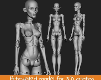 Sandra - 3D BJD model, Bjd doll for 3d printing, popovy 3d model, bjd for printing, ball jointed doll 3d, 3d model bjd doll, stl bjd doll