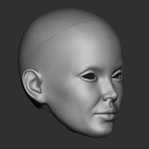 Kopf (E4) 3D-Modell Bjd-Puppe \ Weiblich \ Figuren \ Gelenkpuppe \ Ooak \ 3D-Druck \ Charakter \ Gesicht