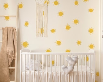 Sunshine Wallpaper Small Pattern Peel and Stick Wallpaper Sunny Sky Wall Decal Boho Nursery Kids Room Wall Art Playroom Decor Kids065