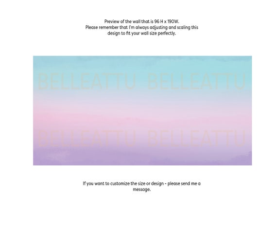 Turquoise Peach Pink Sky Ombre Removable Wallpaper Peel and -  Canada