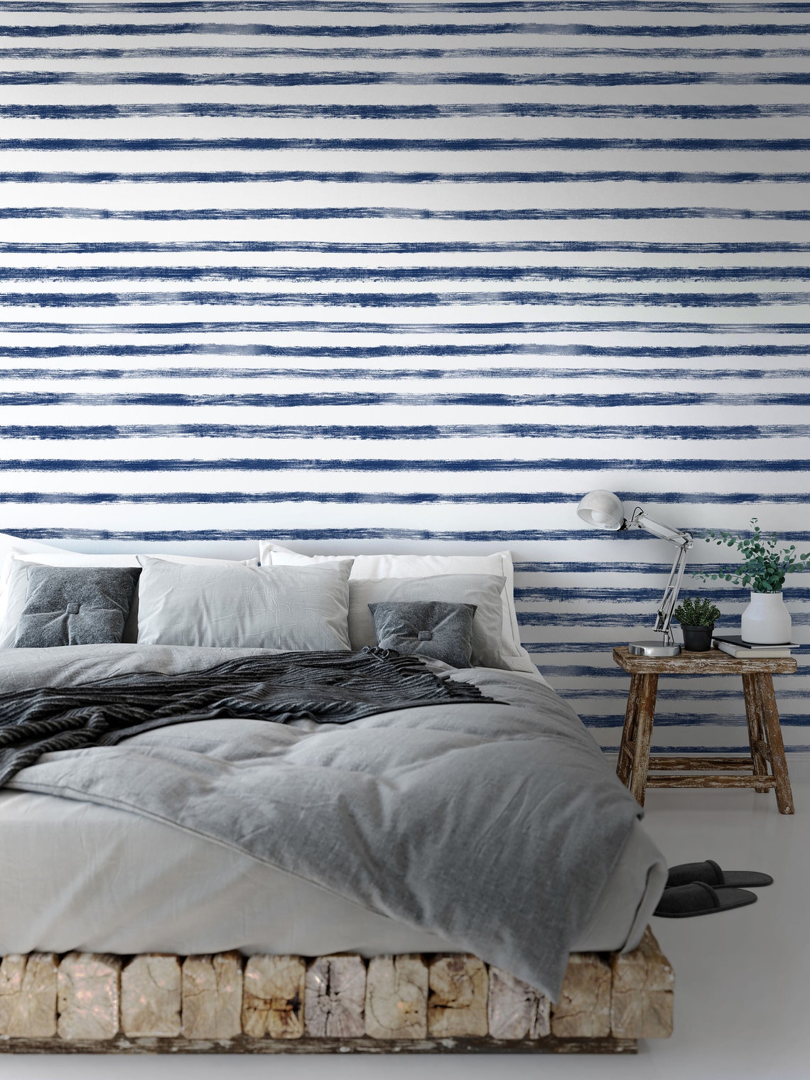 Maritime Pattern Wallpaper Sticker Decal Watercolor Wall Etsy