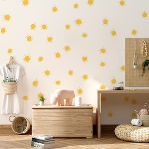 Sunshine Wallpaper Small Pattern Peel and Stick Wallpaper Sunny Sky Wall Decal Boho Nursery Kids Room Wall Art Playroom Decor Kids065 image 3