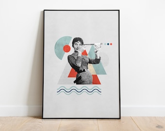 Collage de estilo retro de antigua revista de moda, formas minimalistas y elegantes para decorar tu hogar,composición limpia y llamativa.