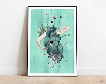 Beautiful artprint with surreal , magical, vibrant, with beautiful colors, perfect to give a magical and original touch to your home.