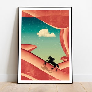 Beautiful print with surreal landscape perfect to decorate your home with a special and original touch