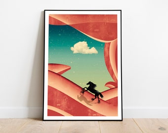 Beautiful print with surreal landscape perfect to decorate your home with a special and original touch