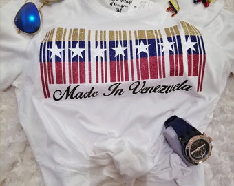 Glitter Venezuela Flag Shirt | Unique Latina Design Tee | Casual Fashion for Women | Personalized and Original Gift