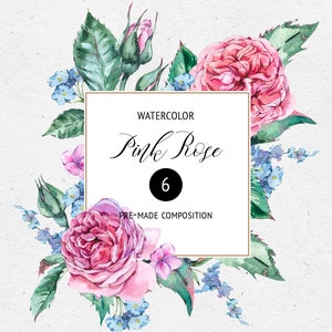 Bouquet De Printemps Floral Clipart Rose Rose Fleurs De Lilas Etsy