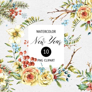 Buquê clipart Arranjo floral aquarela clipart Aniversário clipart Aquarela inverno floral clipart