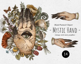 Witch hands all seeing eye Witchcraft clipart Mystic hand PNG digital download W-1