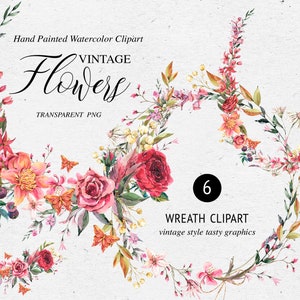 Clipart fleur bordeaux Logo floral moderne Couronne de fleurs sèches