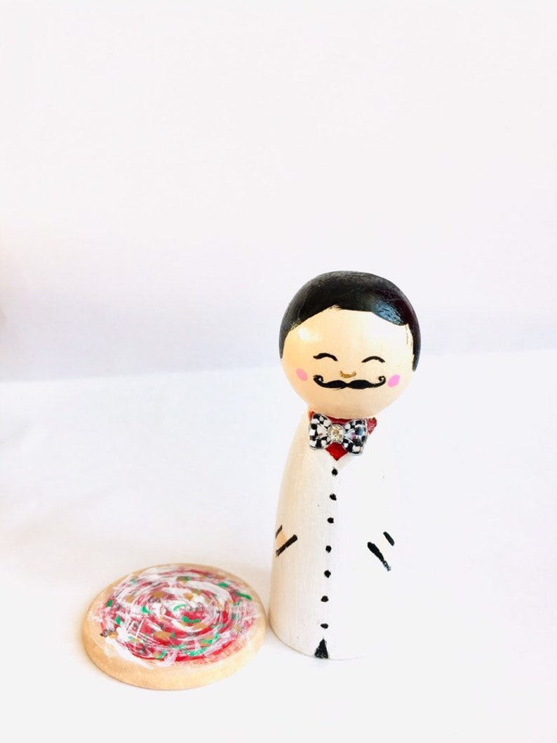 Chef Peg Doll Pizza Party Dorm Decor Peg Person Chef Etsy