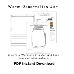 Worm Observation Jar Mini Beasts Nature Science Activity PDF Printable Download
