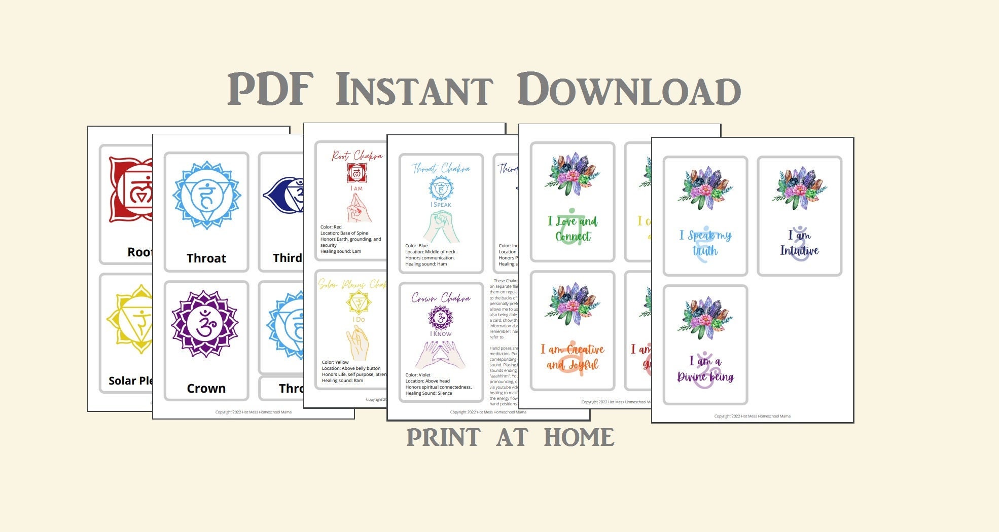 Chakra Flash Cards, Chakra Information Cards, Chakra Affirmation Cards ...