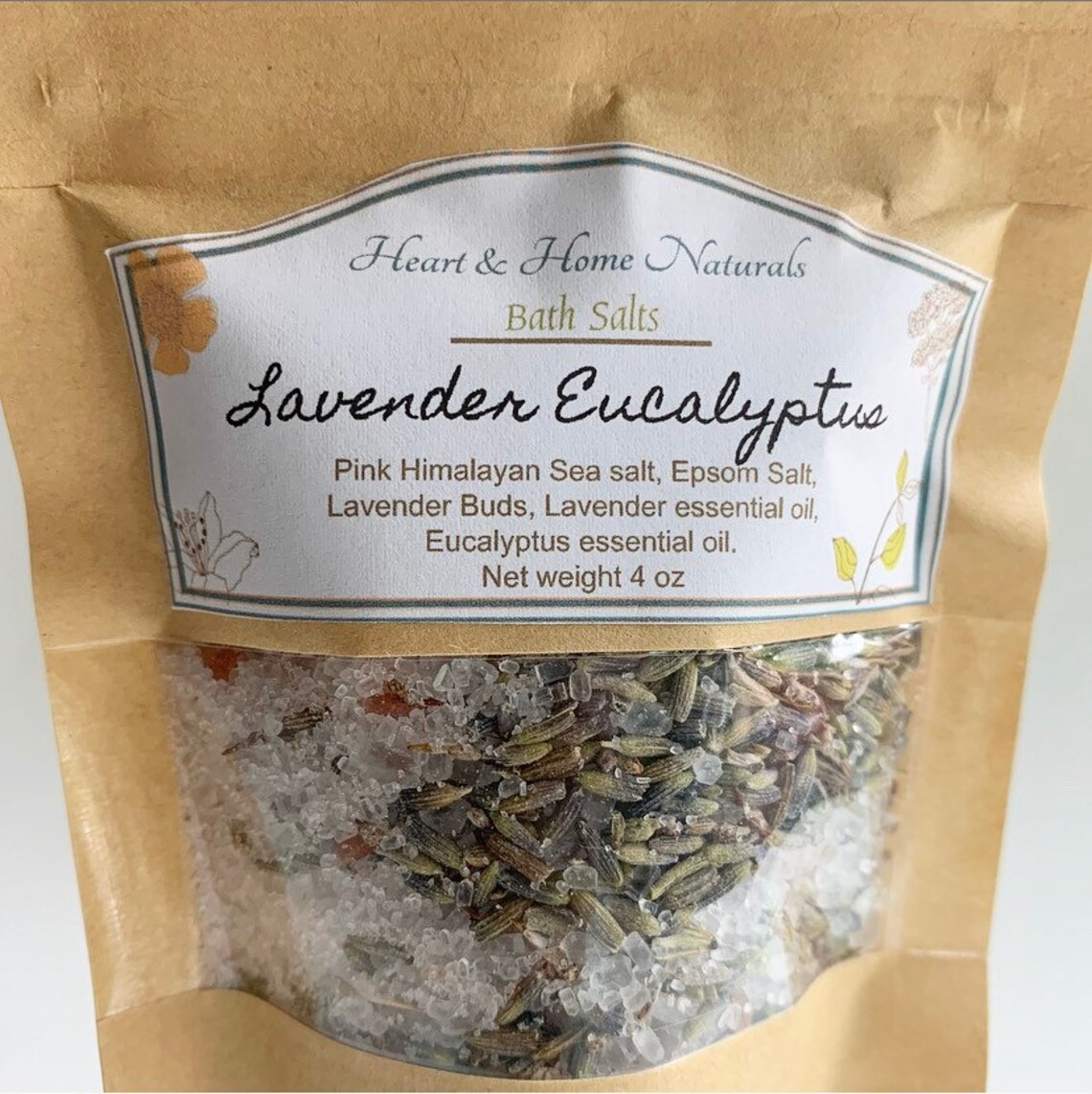 Lavender Eucalyptus Bath Salts Bath Soak Vegan Spa Gift Etsy