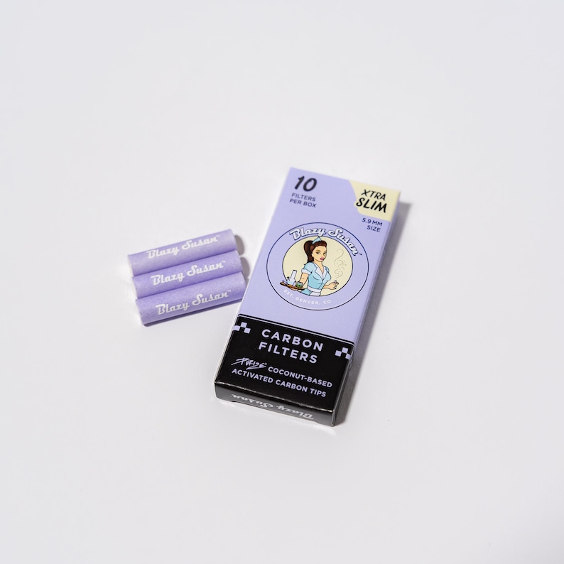 Blazy Susan x Purize Activated Carbon Filter Tips | 10 Ct Box | Regular or Xtra Slim image 13